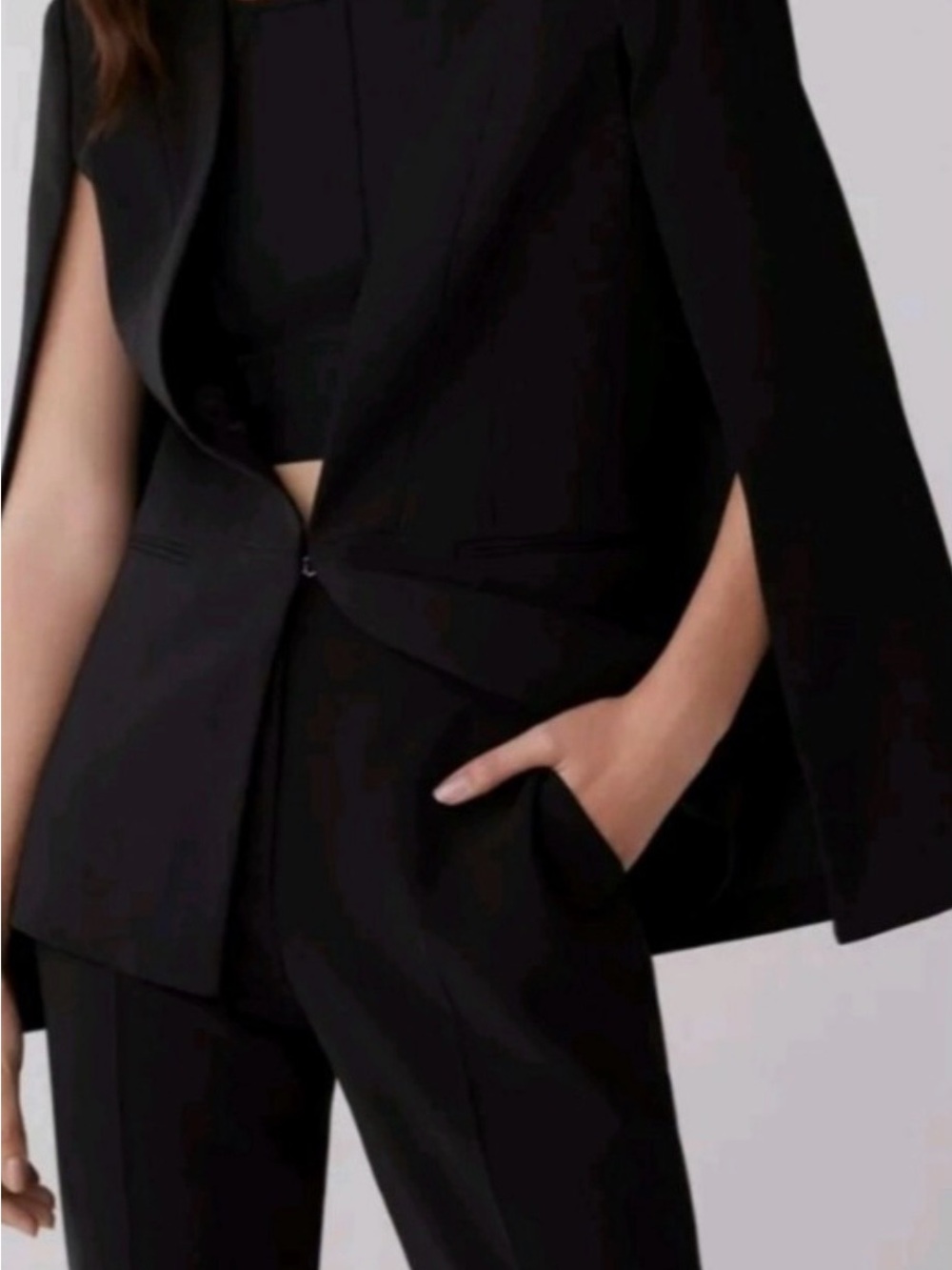 BCBGMaxAzria Black Cape-Sleeve Blazer